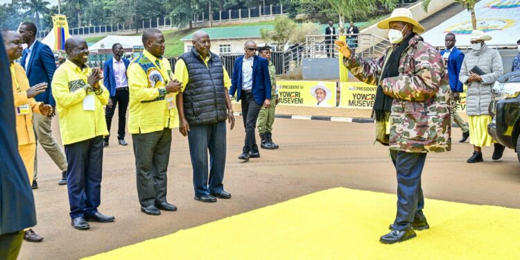 Thousands of NRM Supporters Fill Kololo Ahead of Delegates’ Conference.