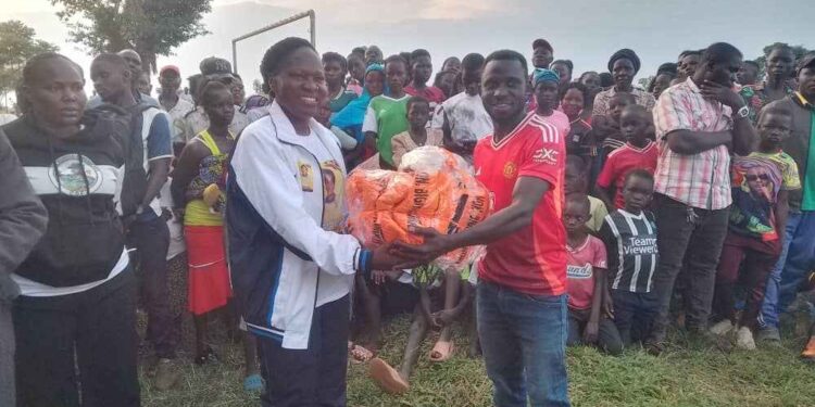 Buliisa MP Norah Bigirwa Donates Sports Equipment to Local Teams
